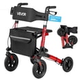 thumbnail image 1 of VEVOR Rollator Walker with Seat for Seniors, Ultra Compact 3-Fold Rolling Walker, Lightweight Aluminum Mobility Walking Aid with PU Solid Wheels, Adjustable Handle, Cup & Cane Holder- Supports 300LBS, 1 of 9