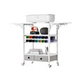 thumbnail image 1 of VEVOR Rolling Craft Cart and Storage Table, Compatible with Cricut Machines, Collapsible Cricut Table with Foldable Sides, Craft Rolling Storage Organizer with 14 Vinyl Roll Holders and 2 Drawers, 1 of 9