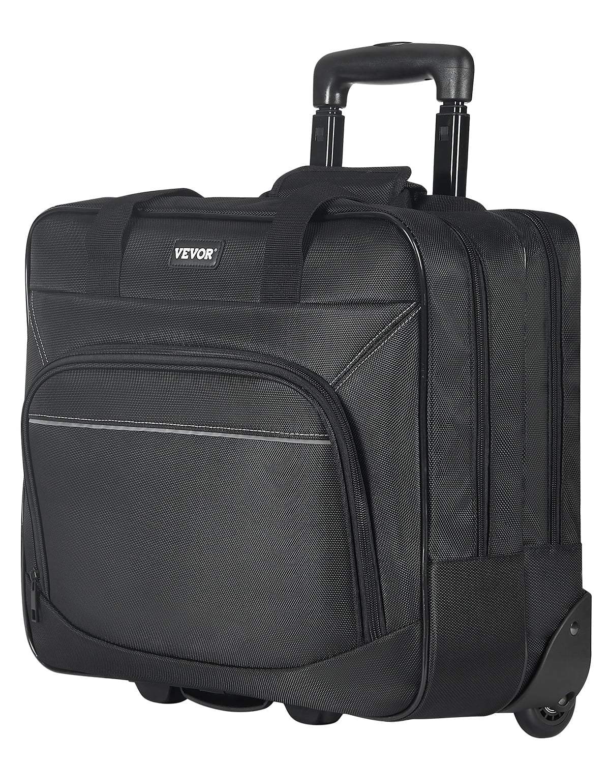 VEVOR Rolling Laptop Bag, Fits Up to 15.6 Inch Laptop, Wheeled Briefcase, Roller Computer Tote Bag with Wheels & Telescoping Handle, Laptop Case for Work Travel Business Office, Women & Men (Black)
