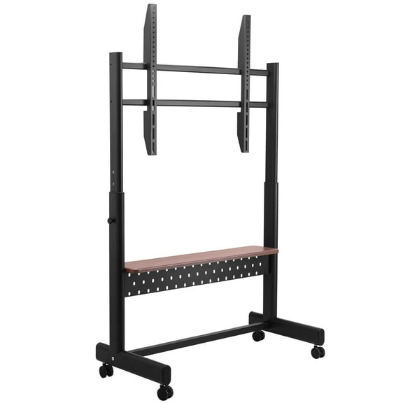 VEVOR Rolling TV Stand, Mobile TV Cart for 55-100 Inch Screens, Height Adjustable Portable Monitor Stand with Tray, Holds up to 205 lbs for Living Roo