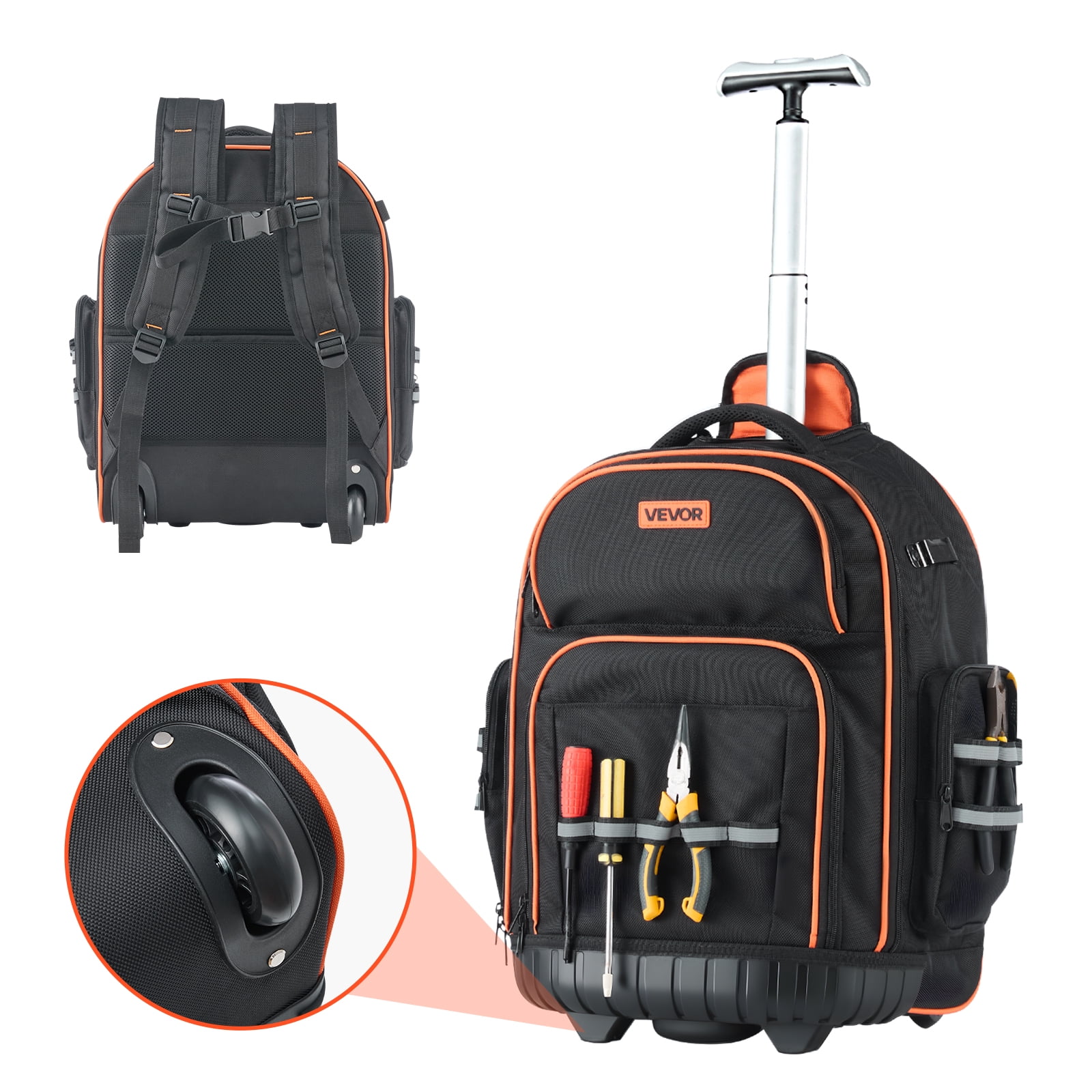 Heavy Duty Electrician Tool Bag With Wheels VEVOR Rolling Tool