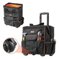 thumbnail image 1 of VEVOR Rolling Tool Bag, 110 lbs Load Capacity, 25 Pockets Heavy Duty Roller Tool Bag on Wheels, Adjustable Telescoping Handle & Stable Base, Toolbag Organizers with Wheels for Construction, Mechanic, 1 of 9