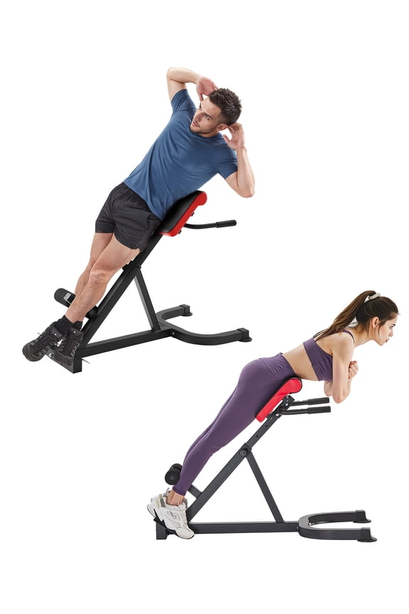 Roman Chair Hyperextension Bench, 300 lbs Adjustable Extension Machine, Multi-Function Exercise Equipment for Glute, Hamstring, Lower Back, and Ab Workout, Fitness Weight Bench for Home Gym