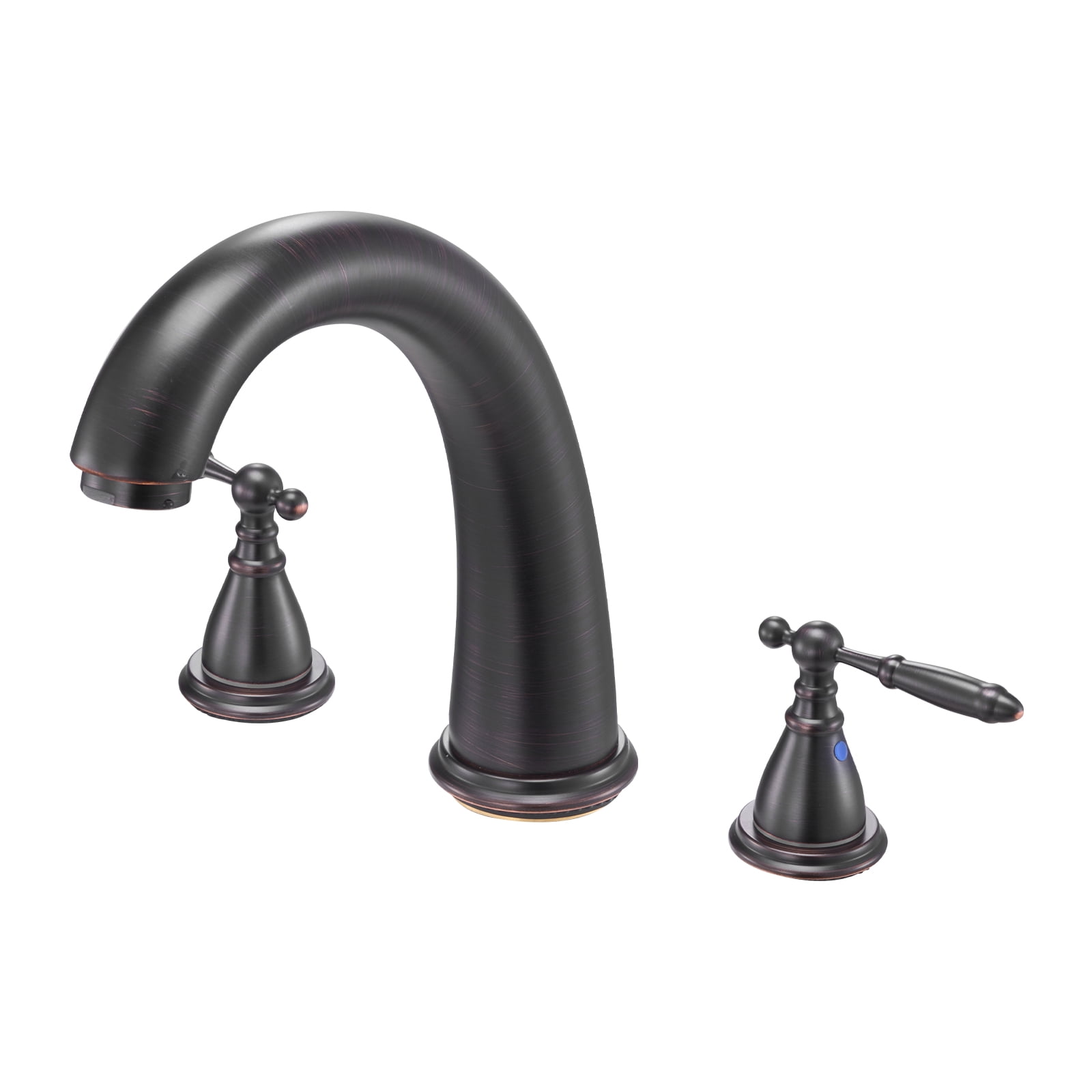 VEVOR Roman Tub Faucet, 3 Hole Waterfall Bathtub Faucet, Gooseneck Bath Tubs Faucets Set with 2 Handles, Roman Tub Faucets Deck Mount for Pet Washing, Adult Bathing, Bronze, Temperature Control