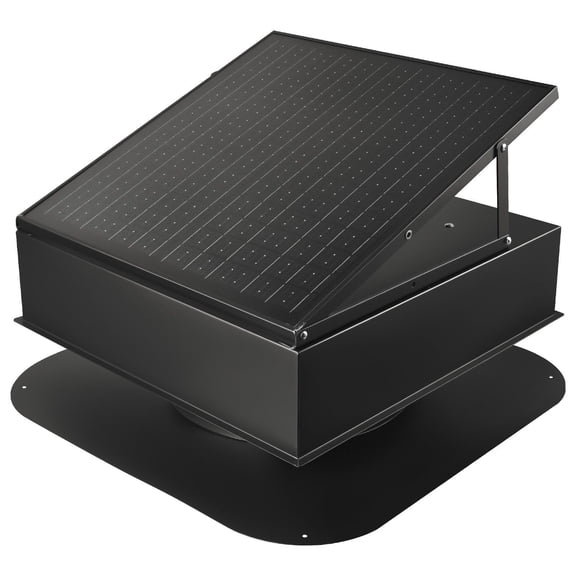 VEVOR Roof Attic Exhaust Fan, 35W Smart Solar Roof Ventilation Fan Auto Temperature Control, 2400 CFM Airflow Built-in Brushless DC Motor for Cooling and Dehumidification, No Remote