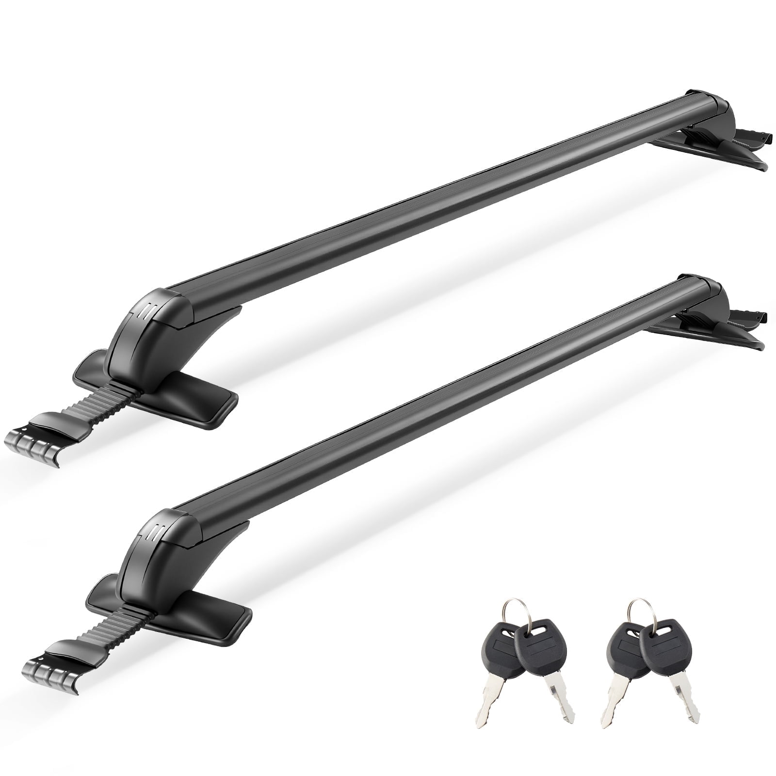VEVOR Roof Rack Cross Bars, Universal Fit for Naked Roofs Without Raised Rails/Flush Rail/Black Moldings, 165 LBS Capacity,Lockable Heavy Duty Aluminum Crossbar Racks Roof Rail Rooftop Luggage Canoe