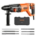 thumbnail image 1 of VEVOR Rotary Hammer Drill, 1-1/8 in SDS-Plus Electric Corded Heavy Duty Rotary Hammer, 4 Functions, Including 3 Drill Bits, Flat Chisel, Pointed Chisel, and Carrying Case, for Concrete and Masonry, 1 of 9