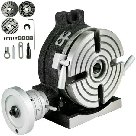 VEVOR Rotary Table 6inch(150mm) Horizontal Vertical Milling Table 2/5inch(10mm) 4-Slot Milling Rotary Table MT-2 Rotary Table for Milling with Indexing Plate Set for Precision Milling Drilling