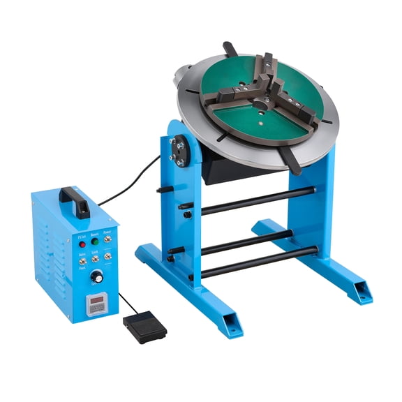 VEVOR Rotary Welding Positioner, 441 lbs Load Capacity, -45 to 90 Tilt Angle Welding Positioner Turntable Table, 0.5-5 RPM Speed Control, Electric and Foot Pedal, for Cutting, Grinding, Assembly