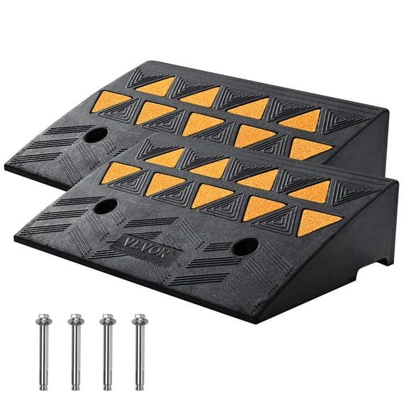 VEVOR Rubber Curb Ramp 1or2 Pack Rise Height Heavy-Duty 33069 lbs/15 T Capacity Threshold Ramps 19" x 13" x 5"(2Pack)