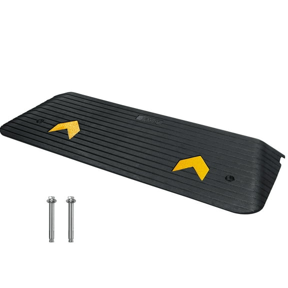VEVOR Rubber Threshold Ramp,2"Rise Threshold Ramp Doorway, Recycled Rubber Power Threshold Ramp Rated 33069 lbs Load Capacity, Non-Slip Surface Rubber Solid Threshold Ramp for Wheelchair and Scooter