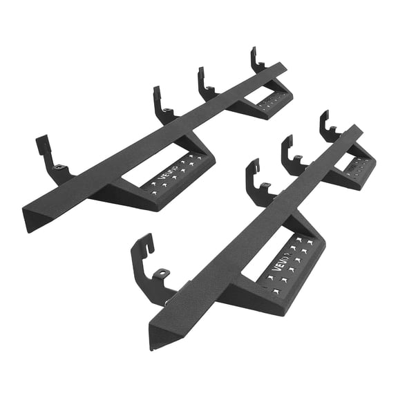VEVOR Running Boards, 4 Inches Side Steps Compatible with 2015-2025 Chevy Colorado/GMC Canyon Crew Cab, Black Carbon Steel Nerf Bars, 550 lbs Load Capacity, Non-Slip Surface with Rustproof Coating