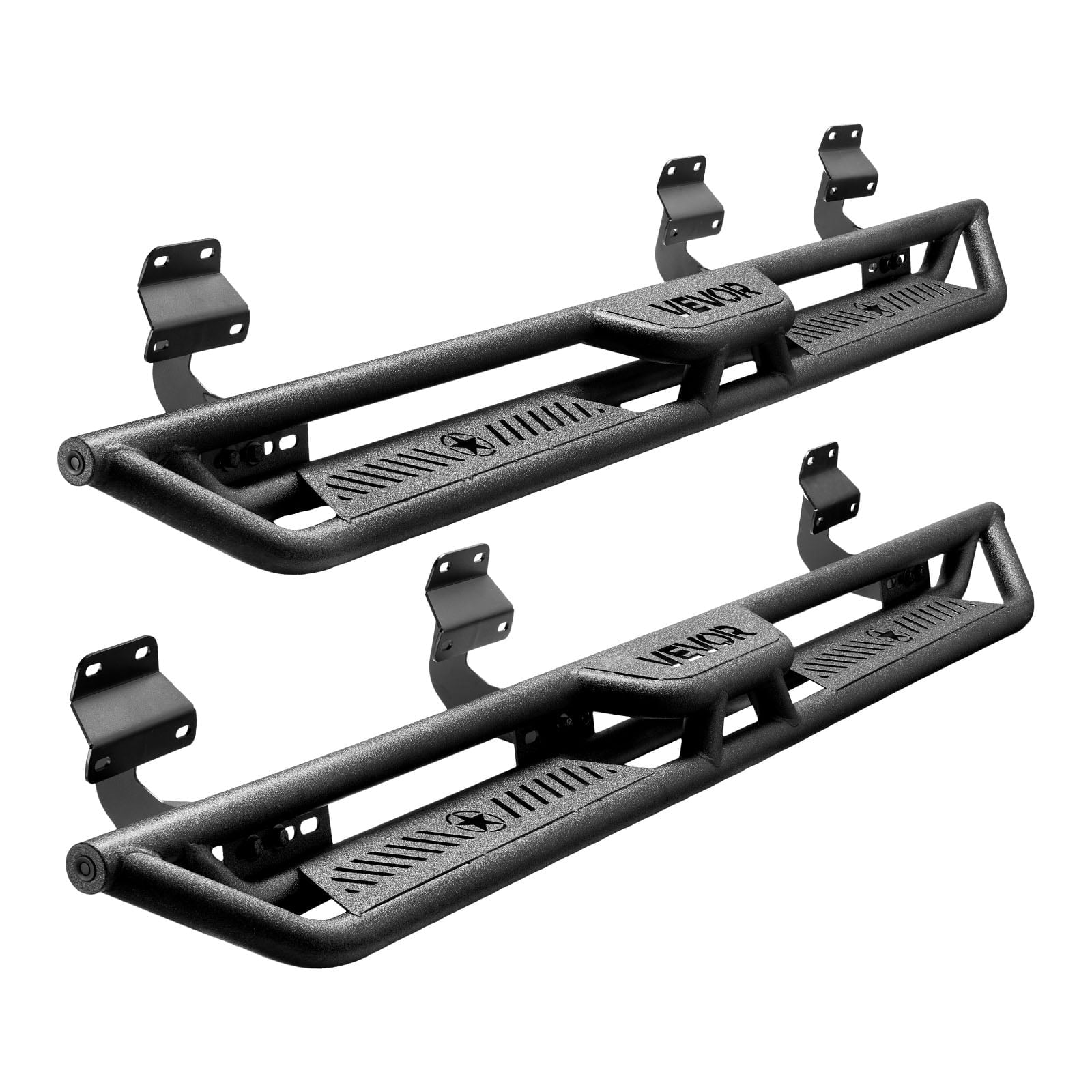 VEVOR Running Boards, 6 Inches Side Steps Compatible with 2015-2025 Ford F150 SuperCrew Cab, 2017-2025 Ford F150 SuperCrew Cab, Black Carbon Steel Nerf Bars, 550 lbs Load Capacity, Non-Slip Surface