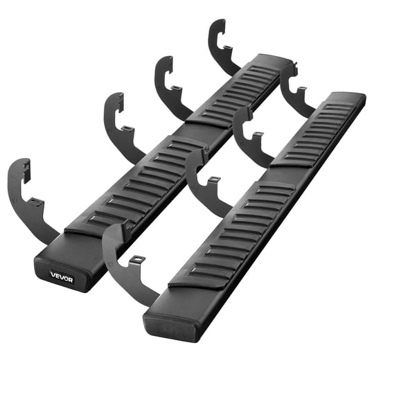 VEVOR Running Boards,6 Inches Side Steps Compatible with 2019-2025 Chevy Silverado/GMC Sierra 1500 Crew Cab, 20-25 Chevy Silverado/GMC Sierra 2500HD 3500HD Crew Cab,Black Textured Aluminum Nerf Bars