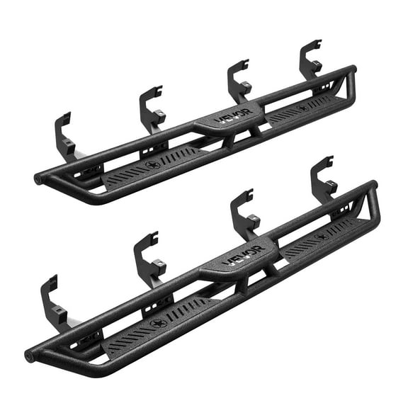 VEVOR Running Boards,6 Inches Side Steps Compatible with 2019-2025 Chevy Silverado/GMC Sierra 1500 Crew Cab,2020-2025 Chevy Silverado/GMC Sierra 2500HD 3500HD Crew Cab,Black Carbon Steel Nerf Bars