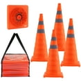thumbnail image 1 of VEVOR Safety Cones, 4 Pack 28 inch Collapsible Traffic Cones, Construction Cones with Reflective Collars, Wide Base and A Storage Bag, for Traffic Control, Driving Training, Parking Lots, 1 of 9