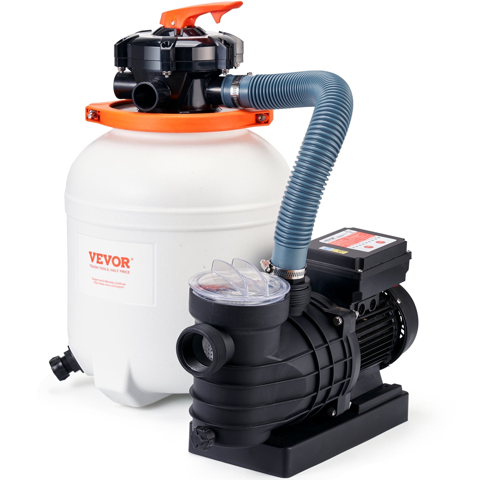 VEVOR Sand Filter Pump for Above Ground Pools,12-inch, 3000 GPH, 1/2 HP Swimming Pool Pumps System & Filters Combo Set with 6-Way Multi-Port Valve & Strainer Basket,for Domestic and Commercial Pools
