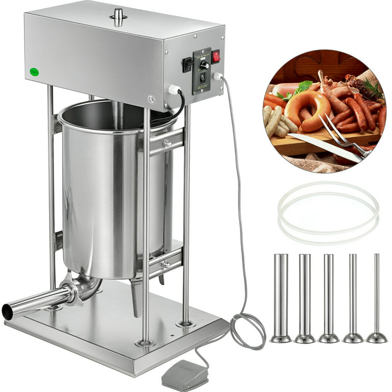 Aoibox Stainless Steel Commercial Sausage Stuffer, Dual Speed Vertical  Sausage Maker 11 lbs./5L, Meat Filler with 4 Stuffing DJMX1251 - The Home  Depot
