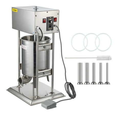 VEVOR Sausage Stuffer 25L Electric Sausage Stuffer Vertical Meat Stuffer Stainless Steel Large Capacity Sausage Maker Commercial Meat Filler Machine with 5 Filling Funnels for Home Restaurant Use