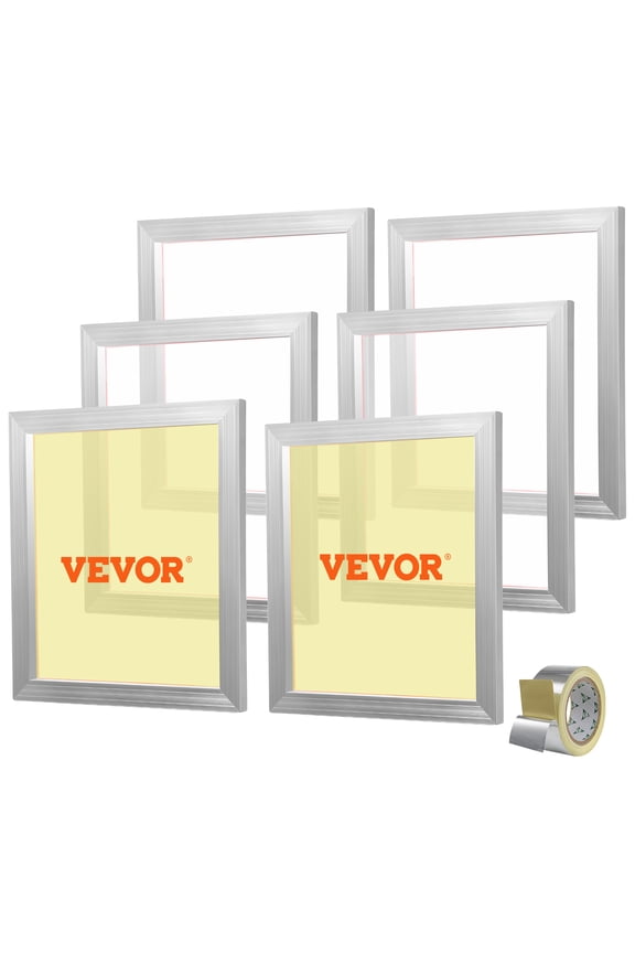 Screen Printing Kit, 6 Pieces Aluminum Silk Screen Printing Frames, 18x20inch Silk Screen Printing Frame with 160 Count Mesh, High Tension Nylon Mesh and Sealing Tape for T-shirts DIY Printing