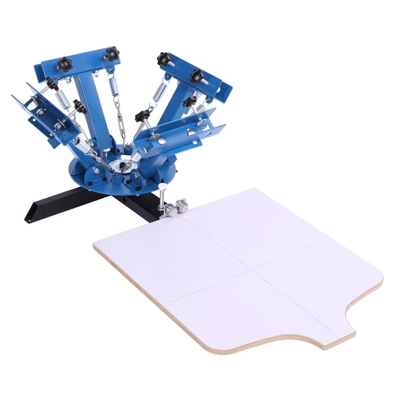 VEVOR Screen Printing Machine 4 Color 1 Station Silk Screen Printing Press, 21.3 x 17.7 in, 360 Rotatable, Accurate Positioning, Powder-Coated Carbon Steel, for T-shirt DIY, Home and Commercial