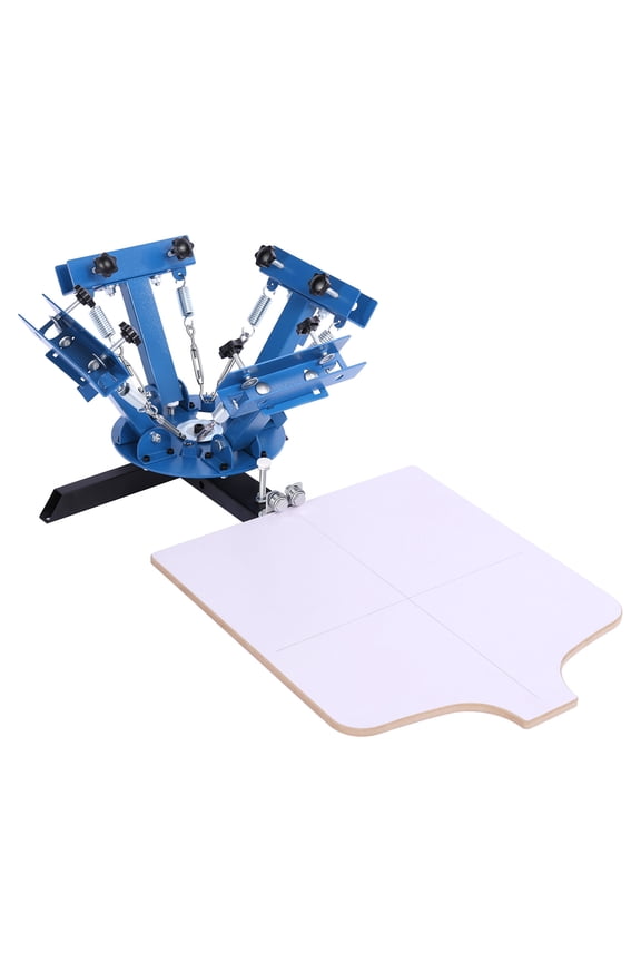 Screen Printing Machine 4 Color 1 Station Silk Screen Printing Press, 21.3 x 17.7 in, 360° Rotatable, Accurate Positioning, Powder-Coated Carbon Steel, for T-shirt DIY, Home and Commercial