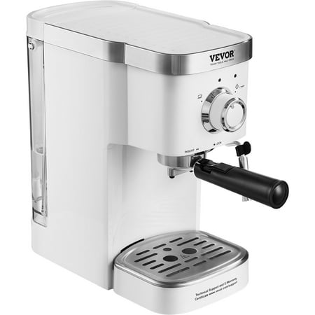 VEVOR Semi-Automatic Espresso Machine, 15Bar Espresso Maker with Milk Frother, High-Power Boiler, Removable Water Tank, and NTC Control System for Professional Cappuccino and Latte