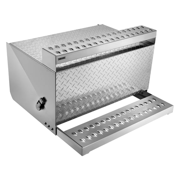 VEVOR Semi-Truck Step Tool Box, 31" x 30" x 19" Heavy Duty Aluminum Diamond Plate Toolbox, Waterproof Cab Entry Step Storage Box with Shock-Absorbing Latch for Flatbed, Crane, and Semi Trucks
