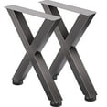 thumbnail image 1 of VEVOR Set of 2 Steel Table Legs, 28 Height 24 Wide, Heavy Duty 3.1" Square Box Section X Frame, Original Color Industrial Country Style Metal Dining Legs, 1 of 9