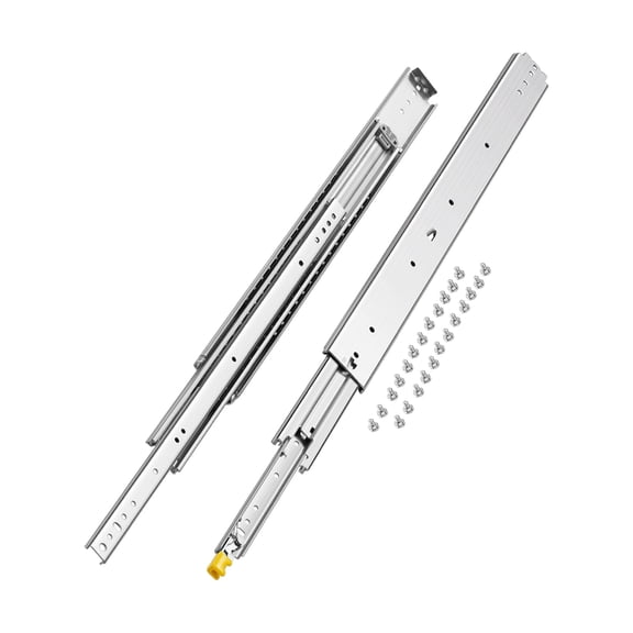 VEVOR Set of Two Drawer Rails, Sizes Ranging from 16 to 60 inches, 500 lbs Weight Tolerance, Ball Bearing Equipped with Locking Mechanism, Side Mounted Slide Rail