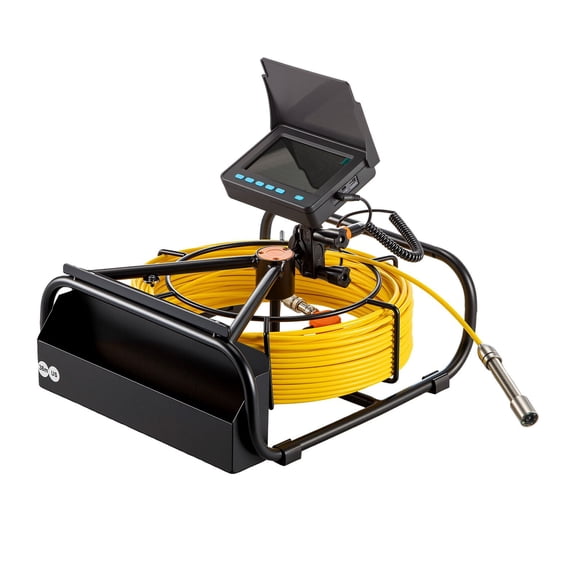VEVOR Sewer Camera, 164FT 4.3" Screen, Pipeline Inspection Camera with DVR Function & Snake Cable, Waterproof IP68 Borescope with LED Lights, Industrial Endoscope for Home Wall Duct Drain Pipe Plumbi