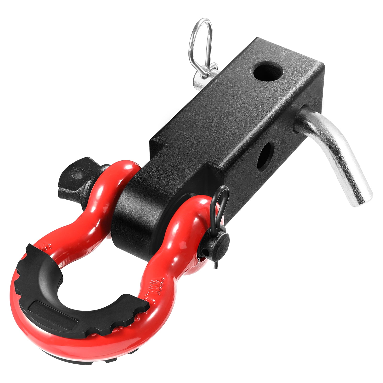 VEVOR Shackle Hitch Receiver 2", 66000 lbs Breaking Strength, D Ring Shackle with Trailer Hitch Lock Pin, Heavy Duty Towing Accessories for Trucks, Jeeps, Off-Road Vehicle Recovery, Aluminum Alloy