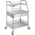 thumbnail image 1 of VEVOR Shelf Stainless Steel Catering Medical Dental Lab Rolling Cart Commercial Wheel Dolly Restaurant Dinging Utility Services (2, 3 Shelves/ 1 Drawer, 1 of 9