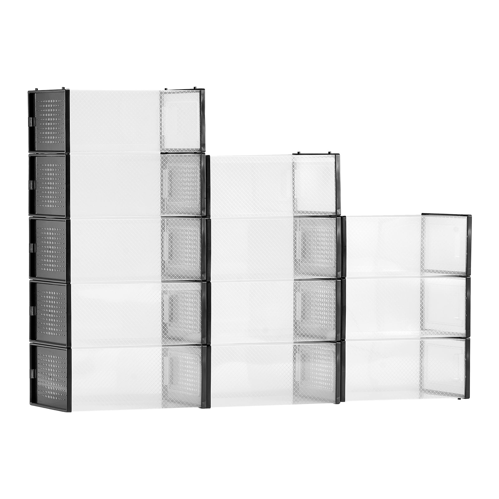 Container Style Boots VEVOR Shoe Storage Boxes, 12 Pack Stackable Shoe Boxes Storage ...