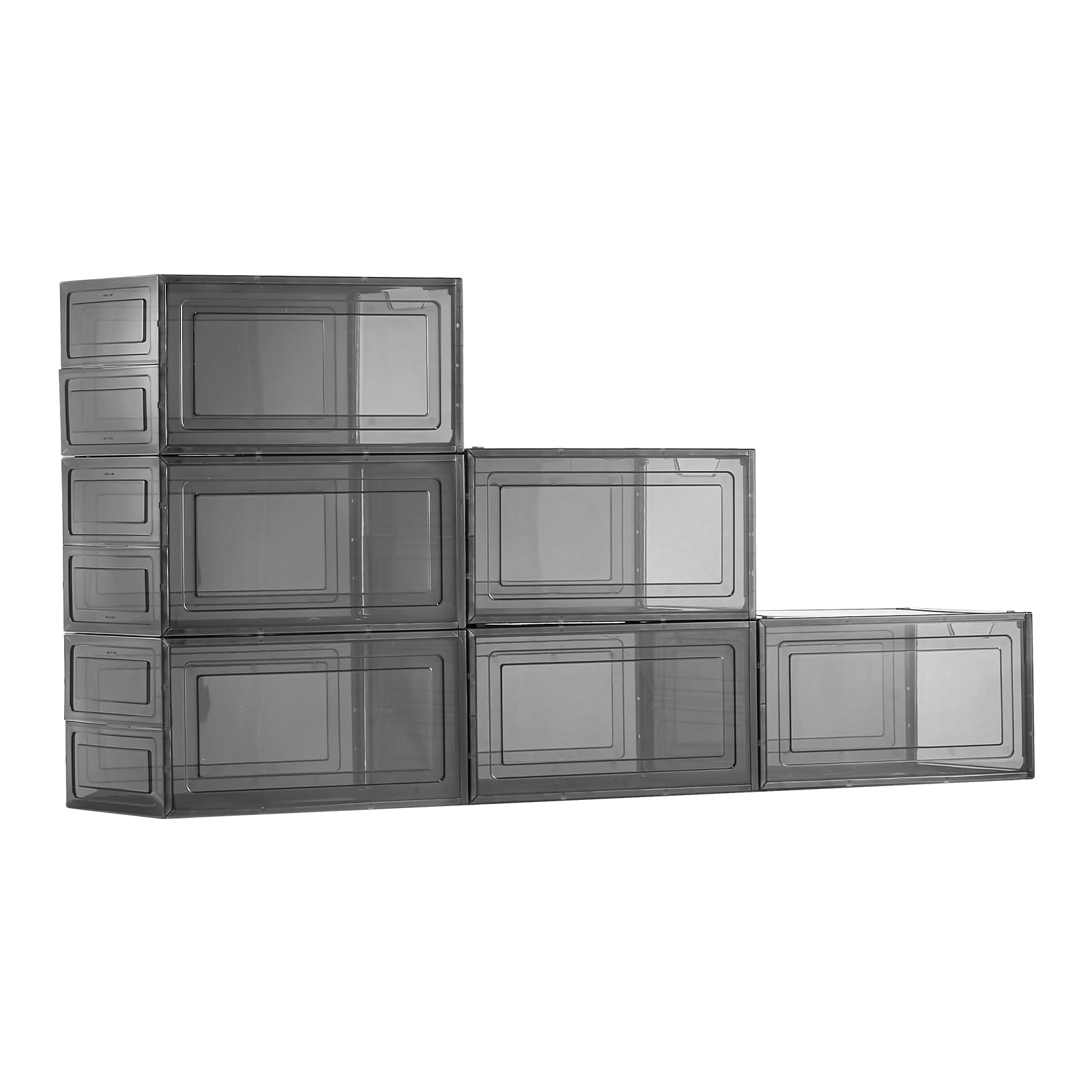 Container Style Boots VEVOR Shoe Storage Boxes, 6 Pack Clear Stackable Shoe Boxes Storage ...