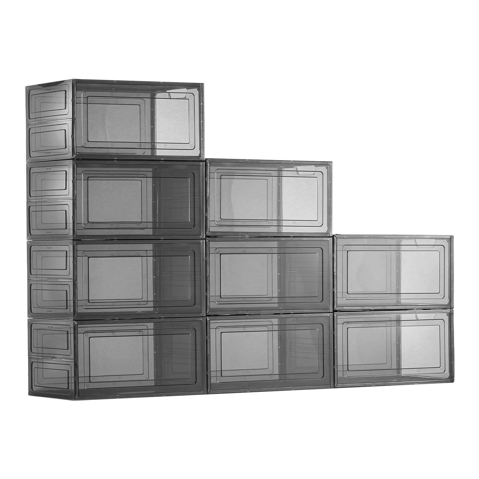 Container Style Boots VEVOR Shoe Storage Boxes, 9 Pack Clear Stackable Shoe Boxes Storage ...