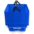thumbnail image 1 of VEVOR Shopping Basket, 16.9 x 11.8 x 8.7 in/42.8 x 30 x 22 cm((L x W x H), Plastic Handle and Iron Stand, Set of 12 Store Baskets with Durable PE Material Used for Supermarket, Retail, Bookstore, Blue, 1 of 9