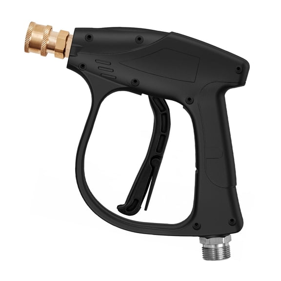 VEVOR Short Pressure Washer Gun - 4350 PSI High Power, Stainless Steel Handle, M22-14 Inlet, 1/4'' Outlet, Foam Gun, 5 Color Nozzles
