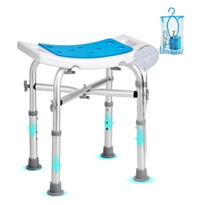 VEVOR Shower Chair for Inside Shower, Adjustable Height Shower Stool with Crossbar Support, Shower Seat for Shower Tub, Non-Slip Bench Bathtub Stool Seat for Elderly Disabled Adults Handicap