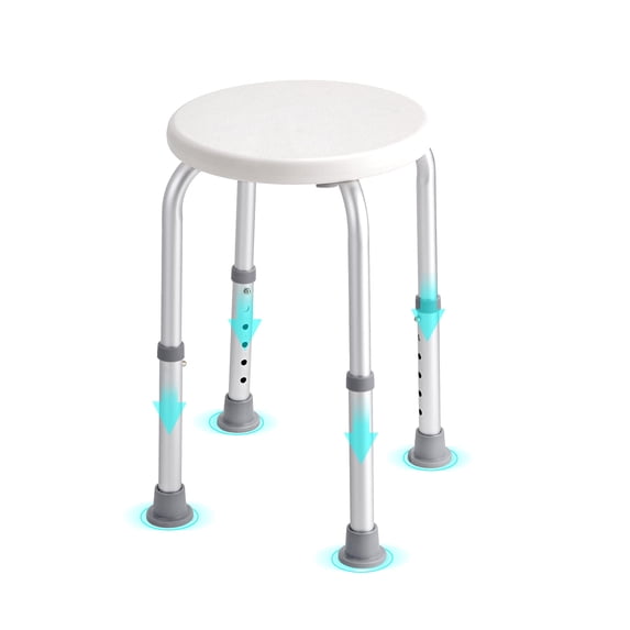 VEVOR Shower Chair for Inside Shower, Adjustable Height Shower Stool, Non-Slip Bench Bathtub Seat, 300 lbs Capacity
