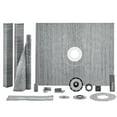 thumbnail image 1 of VEVOR Shower Curb Kit, 60"x48" Shower Pan Kit with 2" PVC Central Flange, Waterproof Membrane, Stainless Steel Grate and Joint Sealant, Shower Pan Slope Sticks Fit for Bathroom, 1 of 9