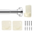 thumbnail image 1 of VEVOR Shower Curtain Rod,28-76 Inches, 1 Inch Diameter Adjustable Spring Tension Stainless Steel Telescoping Rod with Holders, No Drilling Non-Slip for Bathroom, Closet, Window, Room Divider, Silver, 1 of 9