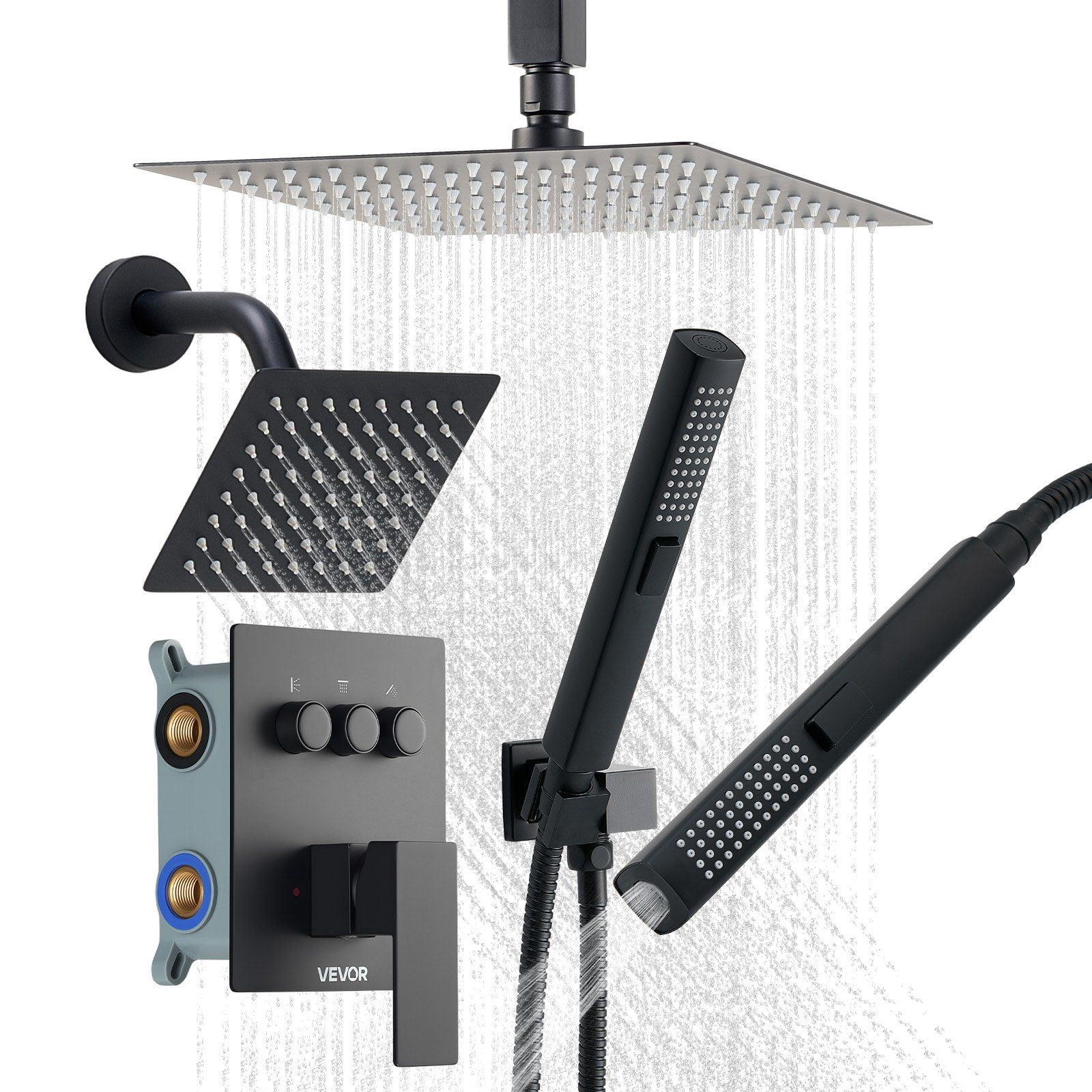 Shower Rota VEVOR Shower Faucet Set, 10 Inch Ceiling Mount Rainfall Shower System ...