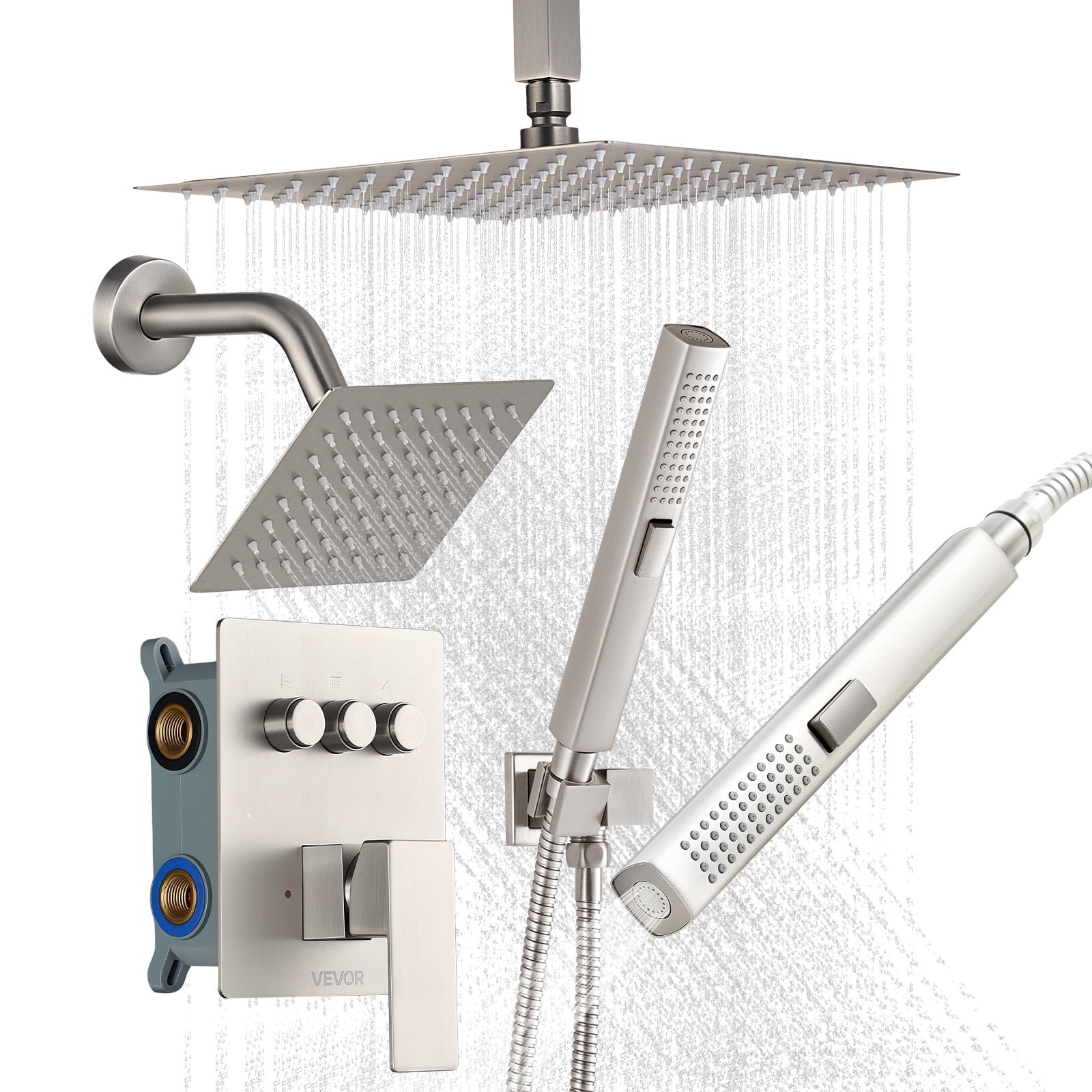 Shower Rota VEVOR Shower Faucet Set, 10 Inch Ceiling Mount Rainfall Shower System ...