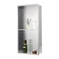 thumbnail image 1 of VEVOR Shower Niche, 13 x 25 x 4 inch Recessed Wall Niche Double-layer, with Hollowed-out Divider,Heavy-duty Stainless Steel Modern Shampoo Storage Organizer,Waterproof, Silver for Bathroom, 1 of 9