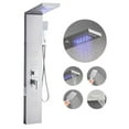 thumbnail image 1 of VEVOR Shower Panel Tower System with Rainfall Waterfall Shower Head, LED, 53 in Brushed Stainless Steel Shower Column, 5-Function Faucet, Wall-Mount Rain Massage System, with Handheld and Tub Spout, 1 of 10
