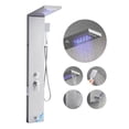 thumbnail image 1 of VEVOR Shower Panel Tower System with Rainfall Waterfall Shower Head, LED, 53 in Brushed Stainless Steel Shower Column, 5-Function Faucet, Wall-Mount Rain Massage System, with Handheld, Tub Spout, 1 of 10