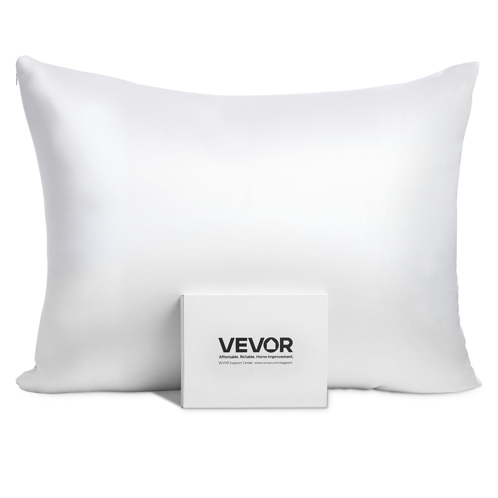 VEVOR Silk Pillowcase, 100% Pure Mulberry Silk Pillow Case, 26 in x 20 in Standard Silky Pillow Case for Hair and Skin, Smooth, Soft and Breathable Pillowcase with Hidden Zipper, for Sleeping