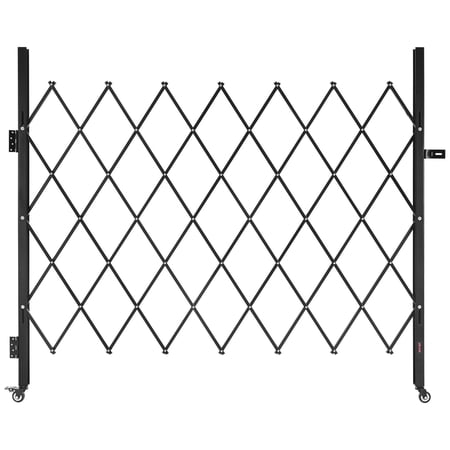 VEVOR Single Folding Security Gate, Lockable Scissor Gate with 360° Swivel Casters, Outdoor Barricade Steel Retractable Gates, for Entry Security, Garage, Warehouse & Pool, 70.87 x 63.39 in (W x H)