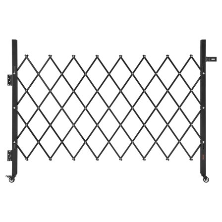 VEVOR Single Folding Security Gate, Lockable Scissor Gate with 360 Swivel Casters, Outdoor Barricade Steel Retractable Gates, for Entry Security,Garage, Warehouse & Pool,66.93 x 51.57 in (WxH)